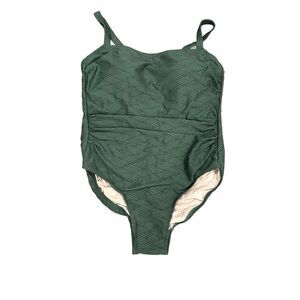 NWT Kona Sol One Piece High Coverage Bathing Suit Basketweave Green 16W